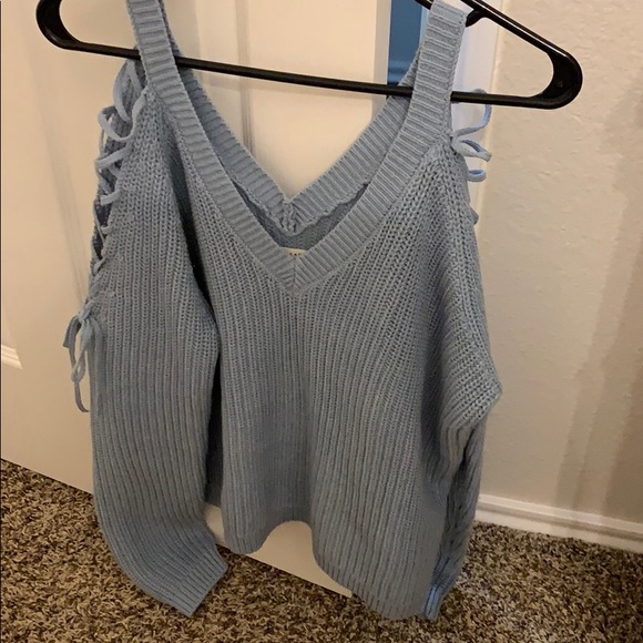 L.A. Hearts knit baby blue sweater - Picture 2 of 2